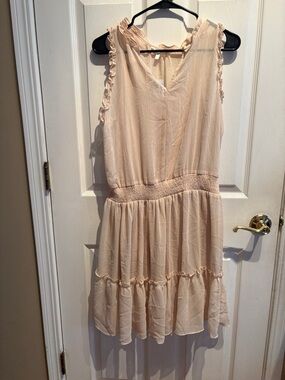 Maurices Sleeveless Tiered Chiffon Dress - Cream